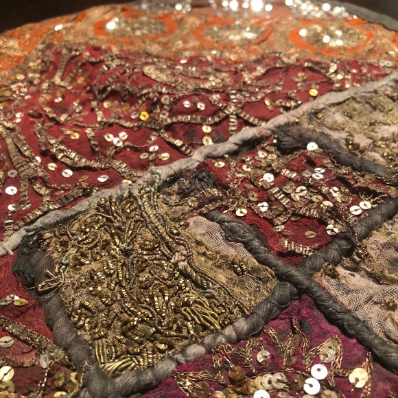 Vintage Hand Embroidered Zari Cushion Cover ♥️ - Picture 7 of 12